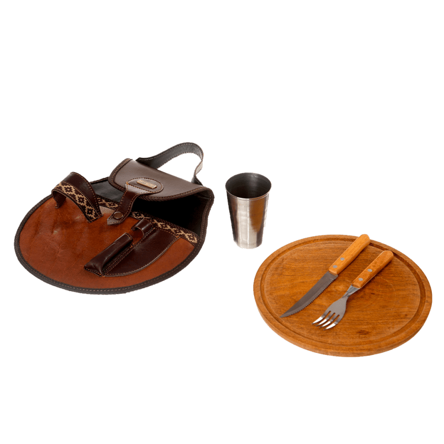 Buffalo Leather Single Round Roasting Set