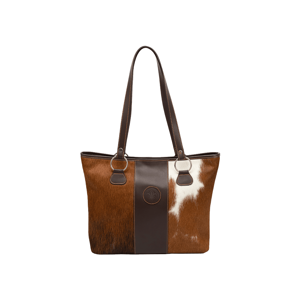 Cow Hair Leather Bag With Handles