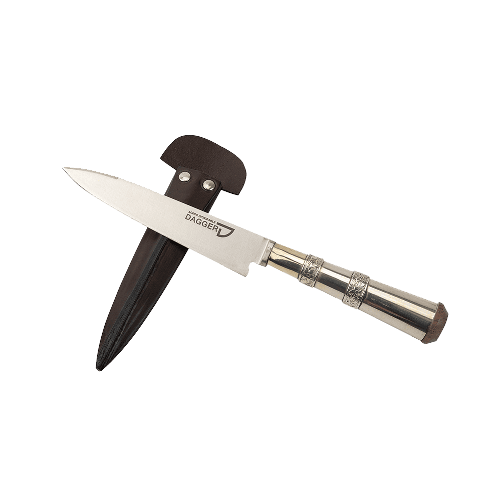 Nickel Silver With Wood Button Steak Knife