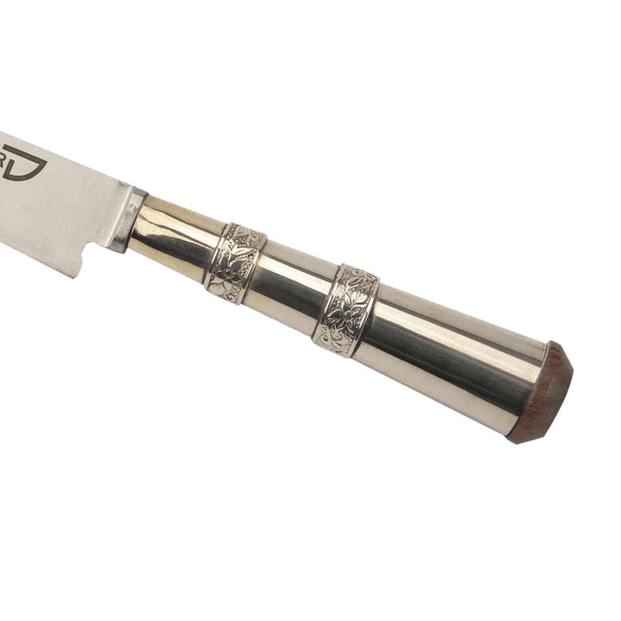Argentine Gaucho German Silver And Wooden Butt Steak Knife For Barbecue