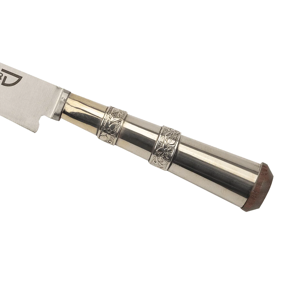 Argentine Gaucho German Silver And Wooden Butt Steak Knife For Barbecue
