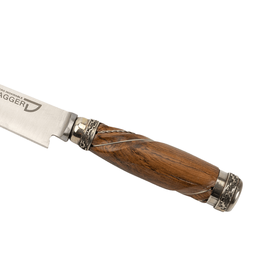 Argentine Gaucho Octogonal Wood And German Silver Steak Knife For Barbecue