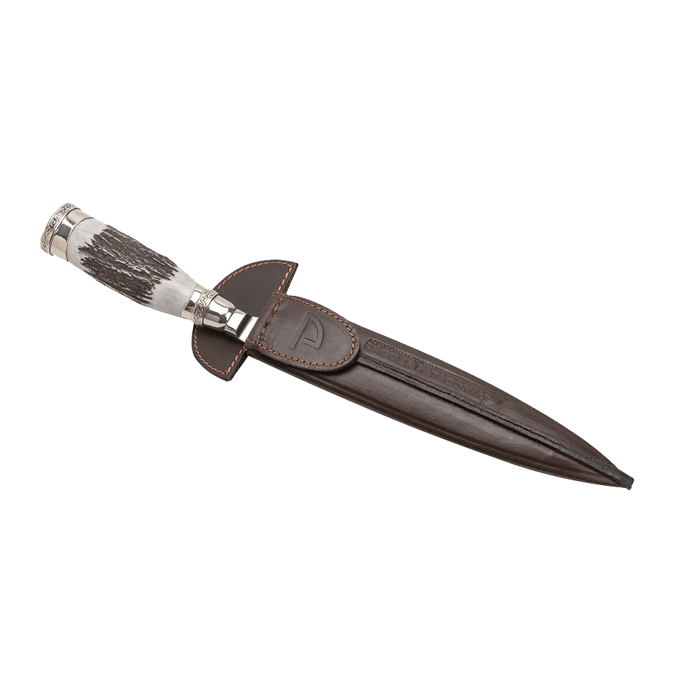 Argentine Gaucho Deer Horn And German Silver Knife For Barbecue. 7.87" Damascus Steel +Vg10 Knife Blade