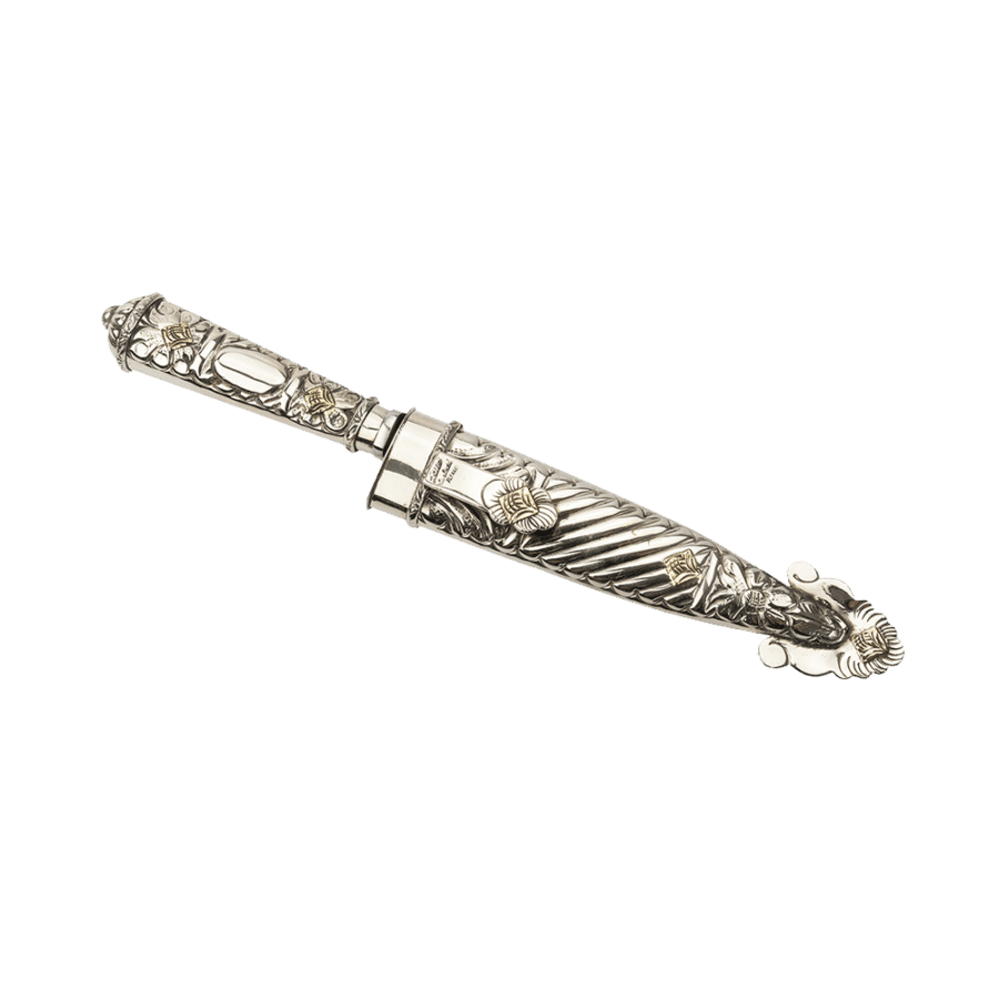 Argentine Gaucho German Silver Chiseled Steak Knife For Barbecue Combined Design