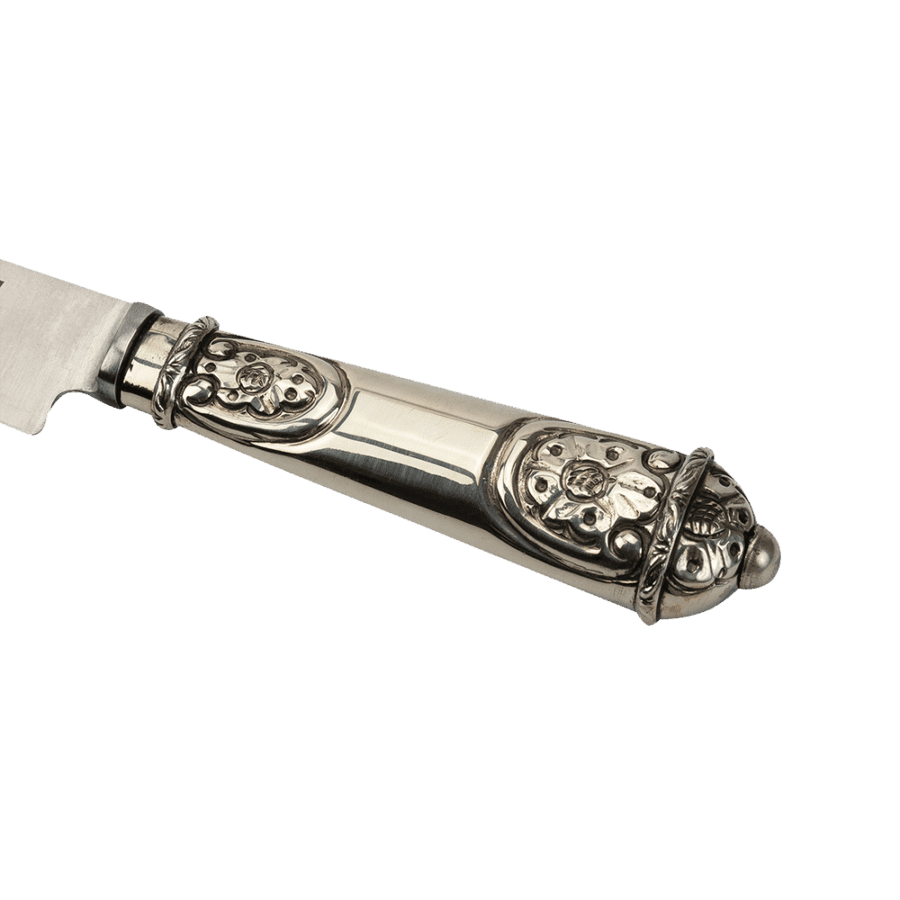 Argentine Gaucho German Silver Chiseled Steak Knife For Barbecue Smooth Design