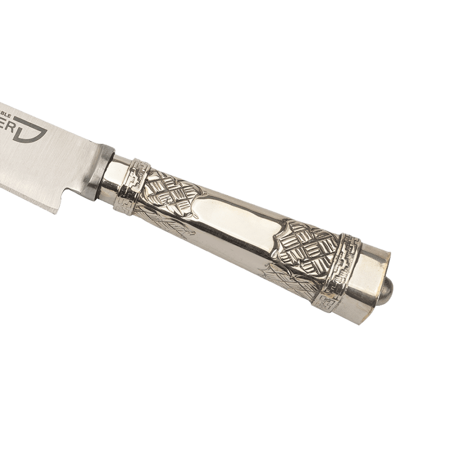 Argentine Gaucho German Silver Chiseled Steak Knife For Barbecue Square Design