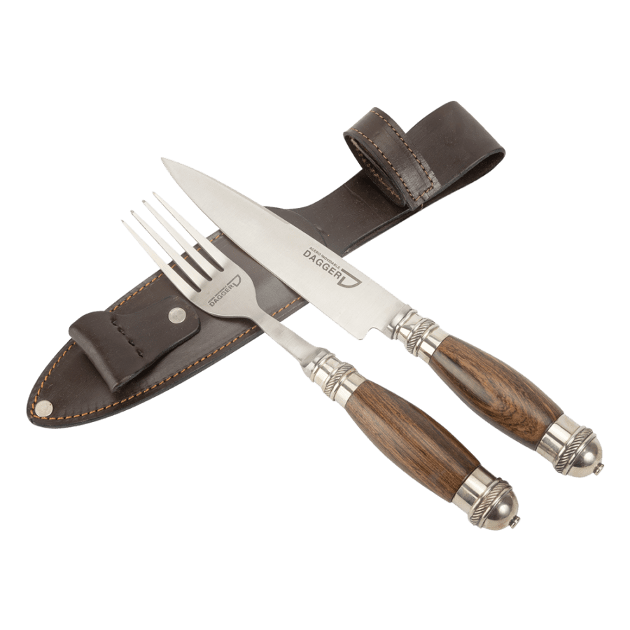 Gaucho Knife And Fork Steak Set 5.51" With Wood Handles