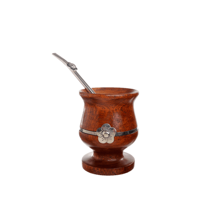 Wooden Mate Cup Model With German Silver Straw and Details