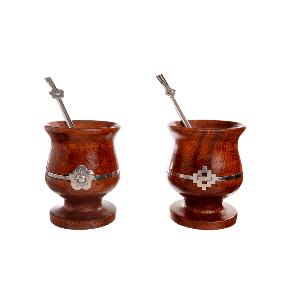 Wooden Mate Cup Model With German Silver Straw and Details