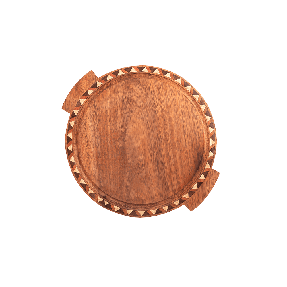 Cured Inlaid Pizza Plate 40 cm 2 Handles