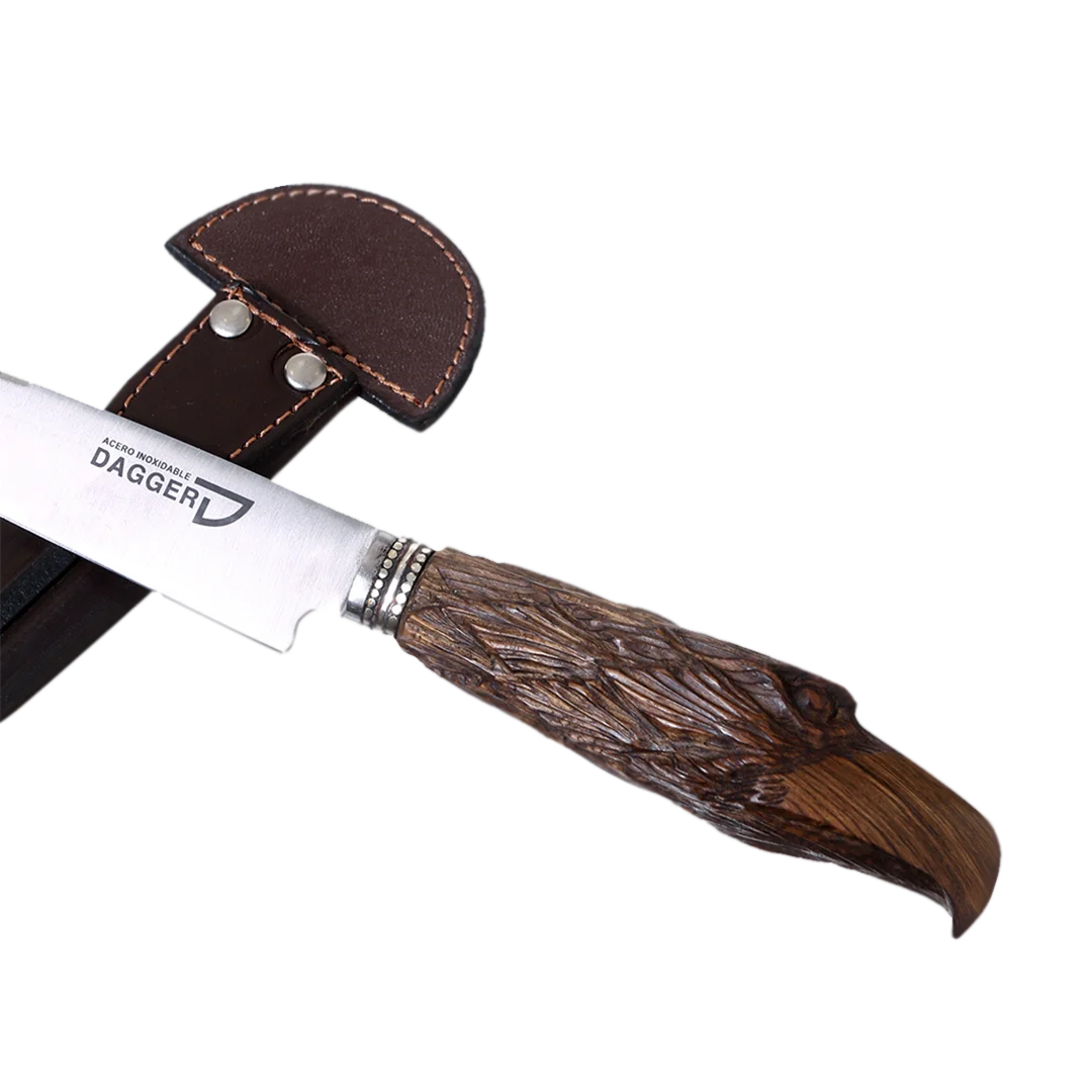 Eagle Carved Wood Handle Steak Knife