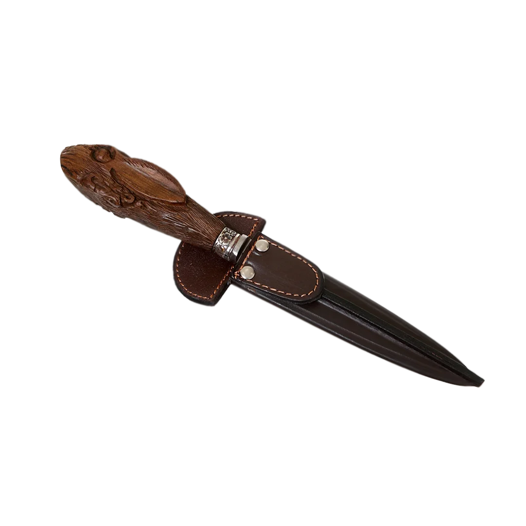 Rabbit Carved Wood Handle Steak Knife