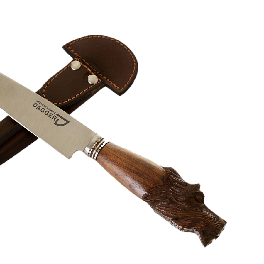 Cougar Carved Wood Handle Steak Knife
