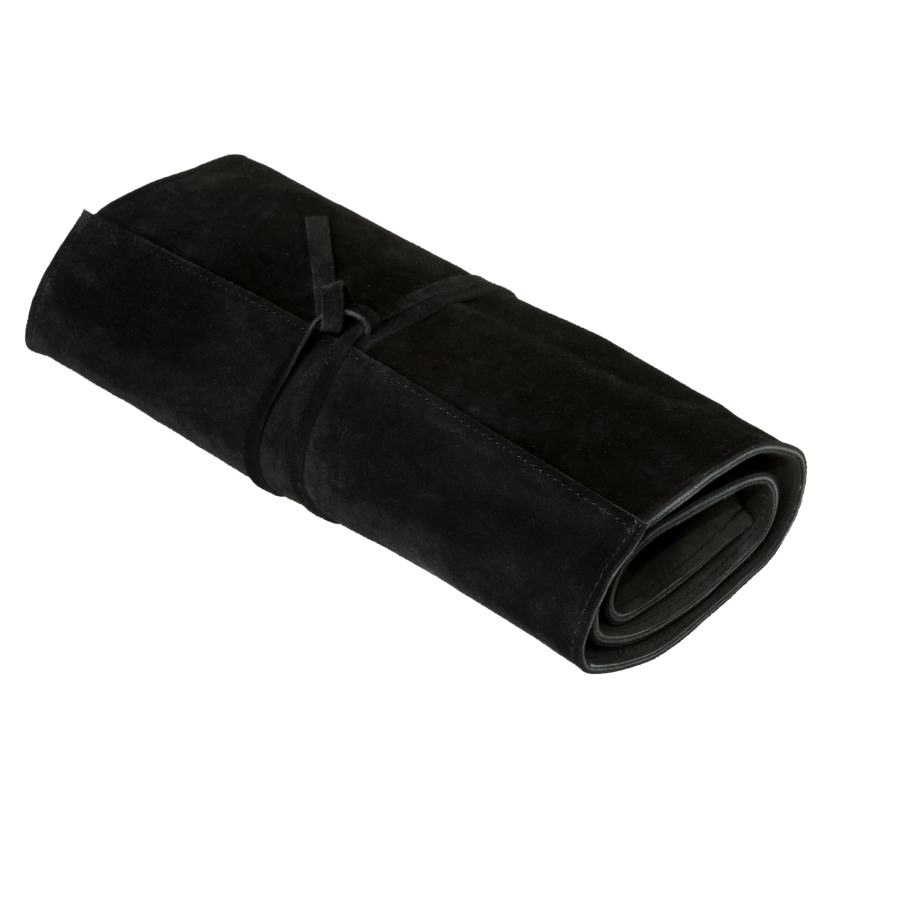 Black Suede Leather Sheath for 12 Knifes