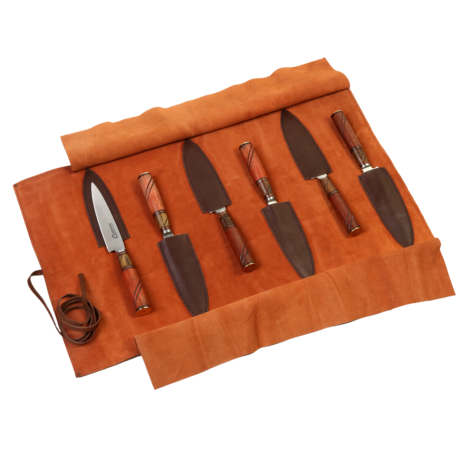 6 Knife Cutlery Set with Combined Wood Handles