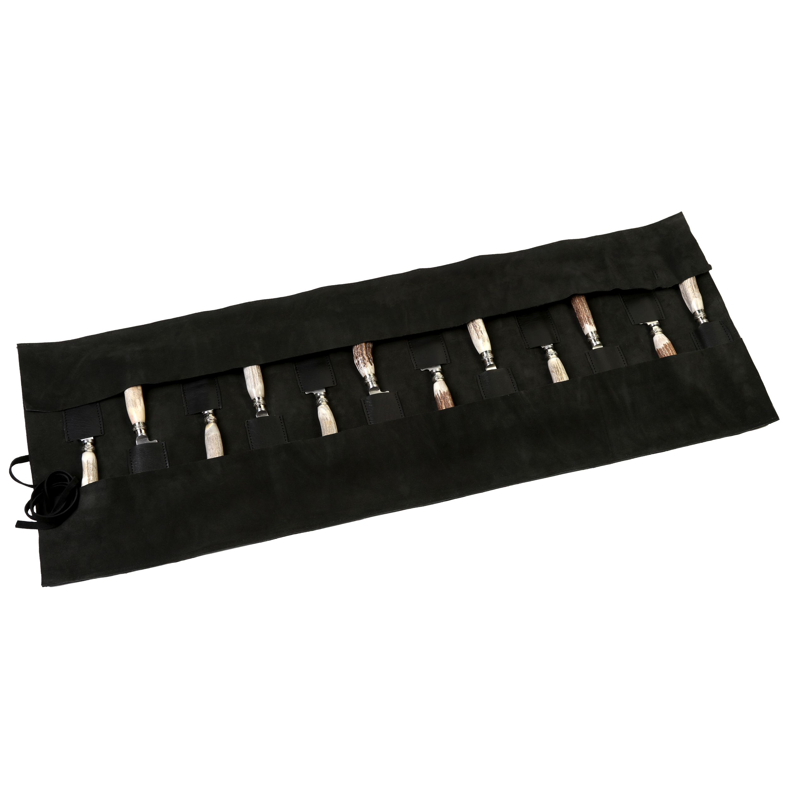 12 Knife Cutlery Set with Deer Antler and Nickel Silver Handles