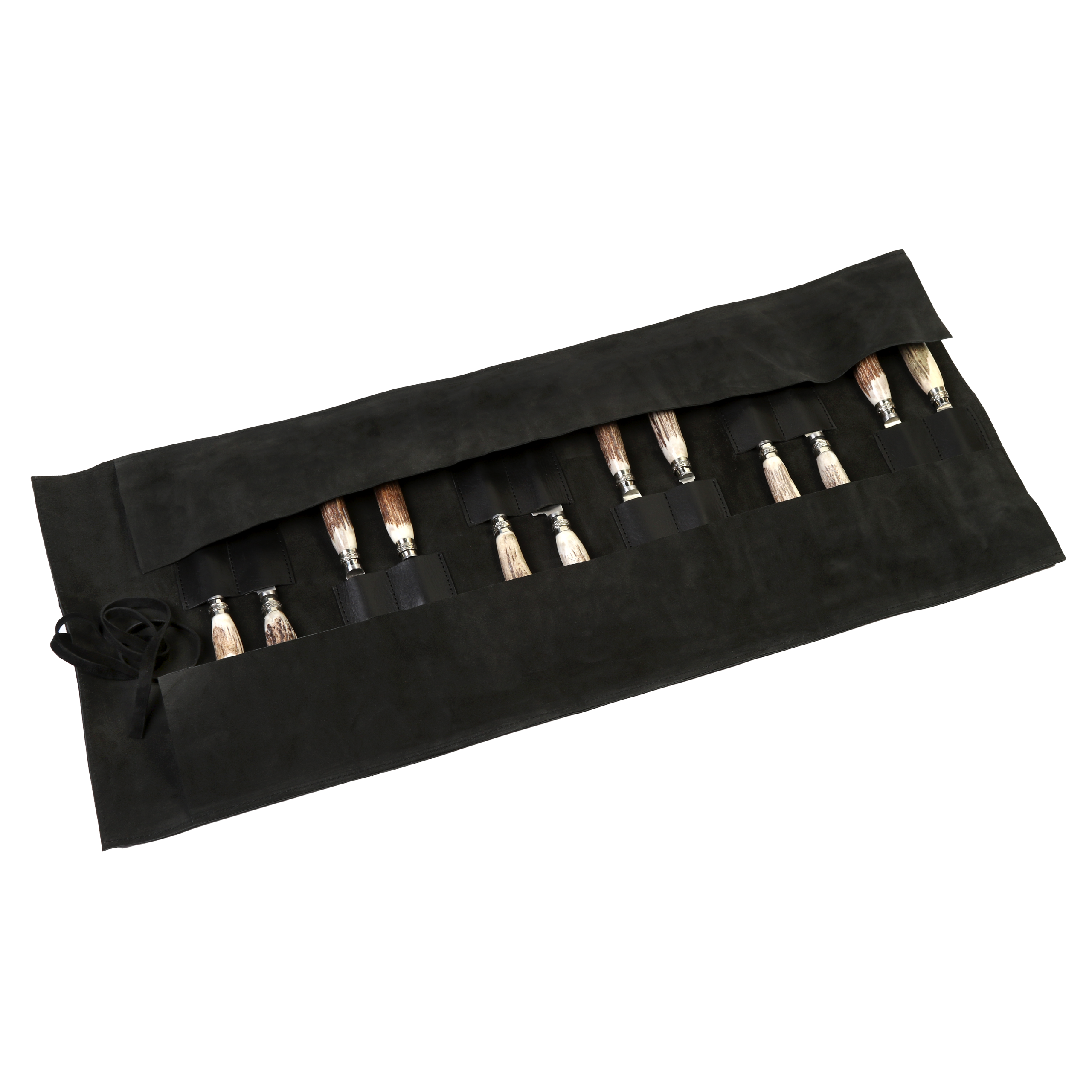Knife and Fork Set with Deer Antler and Nickel Silver Handles