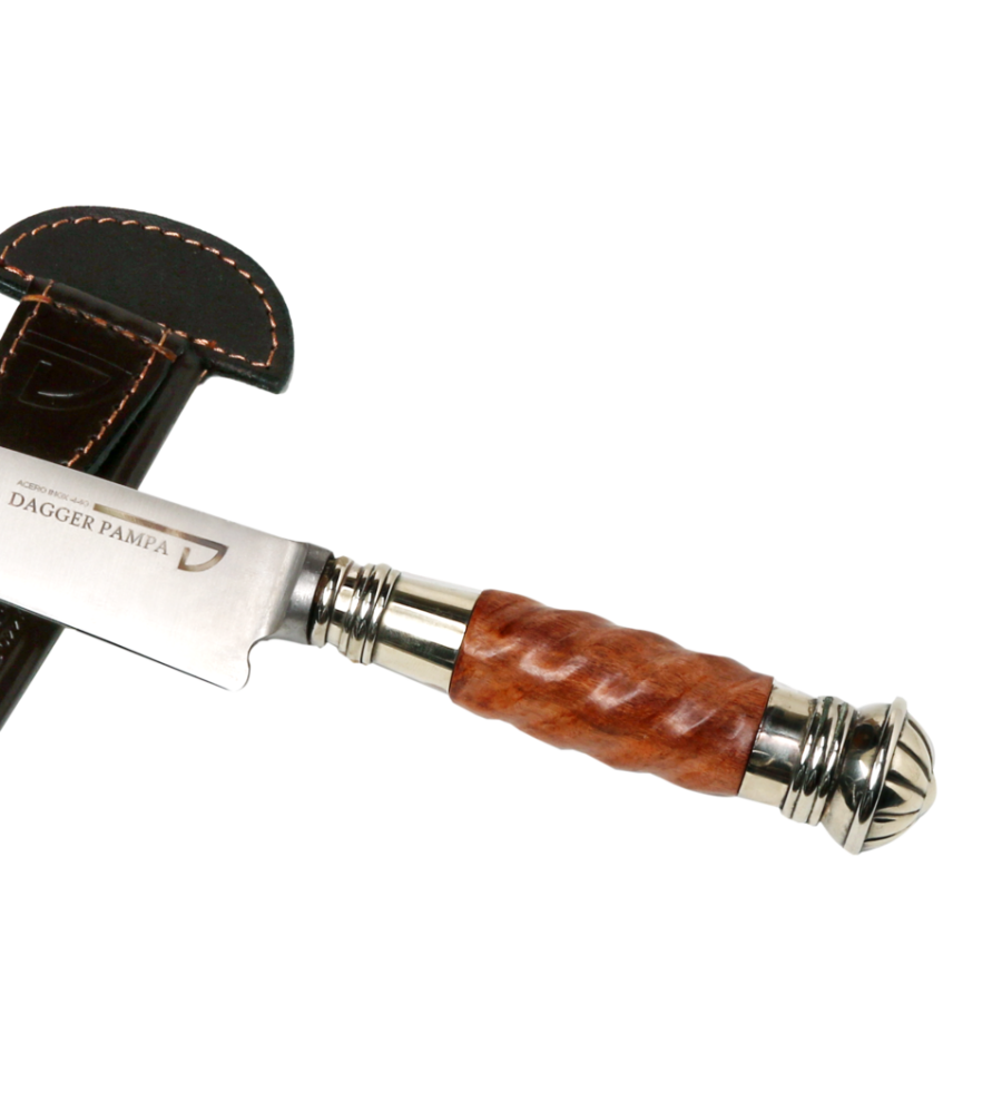 Stainless Steel 440 Knife Blade with Galloned Wood and Nickel Silver Ferrule Handle